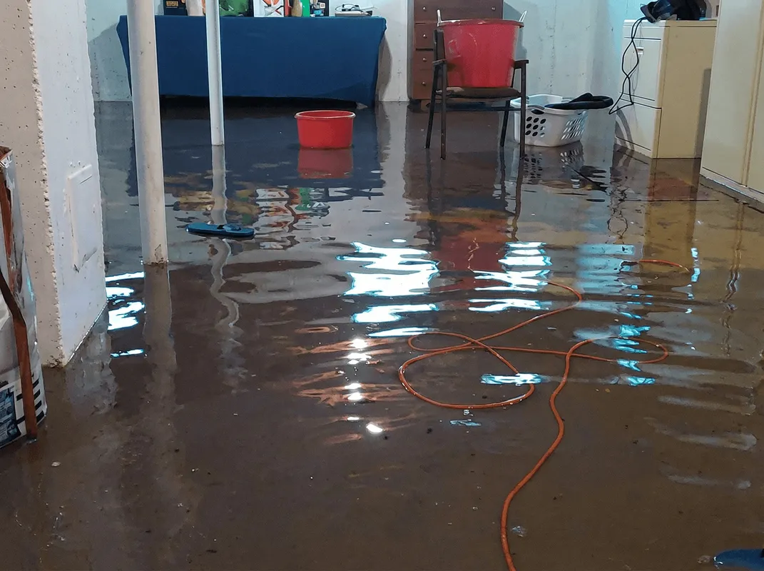 Basement with boiler, cabinets and washing machine completely flooded in Stockton, CA